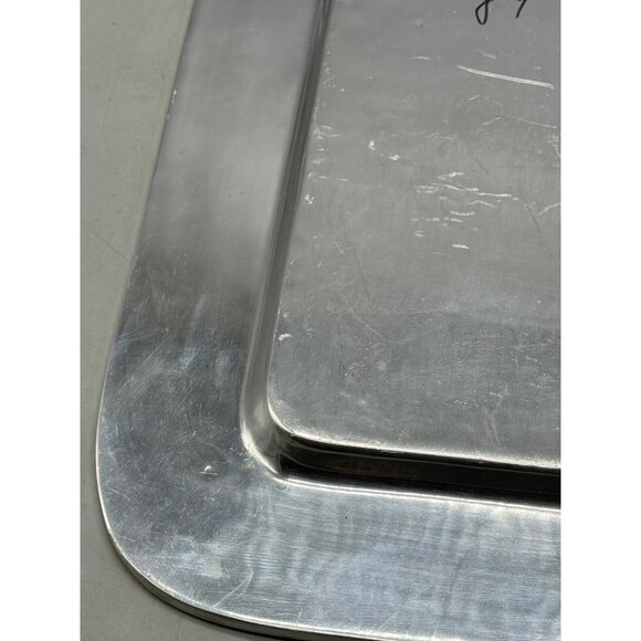 pewter rectangle tray lip old town imports centerpiece made Mexico signed READ - Picture 8 of 12